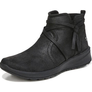 BZEES Womens Gusto Ankle Booties US 8 Wide EU 38.5 Black Fabric Wrap Tassel NIB